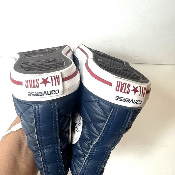 Converse All Star Big Kids Junior Sz 4 Blue Quilted High Top Zip/Lace Up Sneaker - Picture 8 of 11